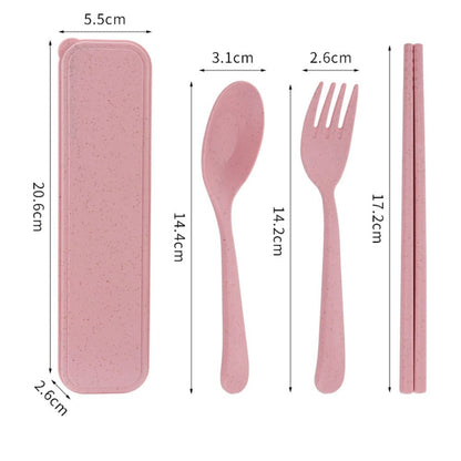 Eco-Friendly Travel Utensil Set with Storage Box – Lightweight Cutlery Kit