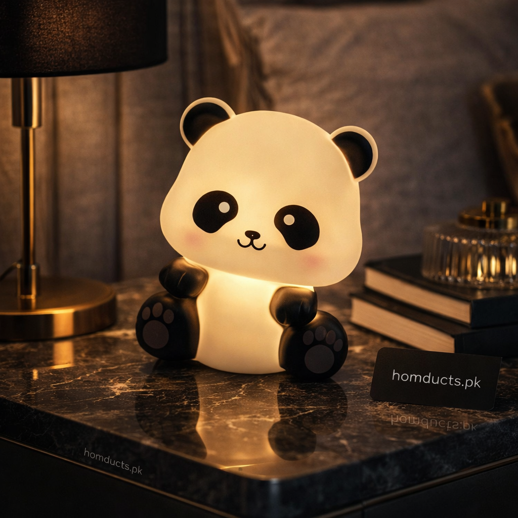 Cute Panda LED Night Light – Soft Silicone Kids Bedside Lamp