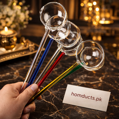 Heat Resistant Borosilicate Glass Tarka Spoon