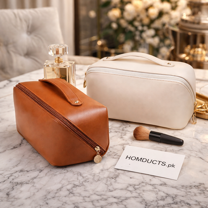 Leather Travel Cosmetic Organizer