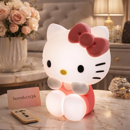 Kawaii Hello Kitty Silicone Night Light – Soft Warm Glow, Touch Control, USB Rechargeable