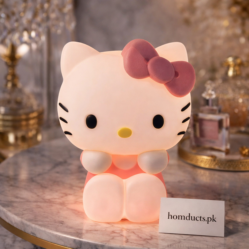 Kawaii Hello Kitty Silicone Night Light – Soft Warm Glow, Touch Control, USB Rechargeable