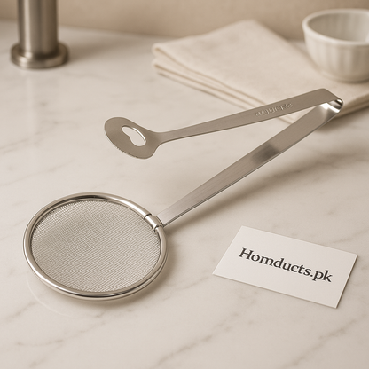 Premium Stainless Steel Oil Strainer Tong – Heat Resistant Frying Filter Clamp