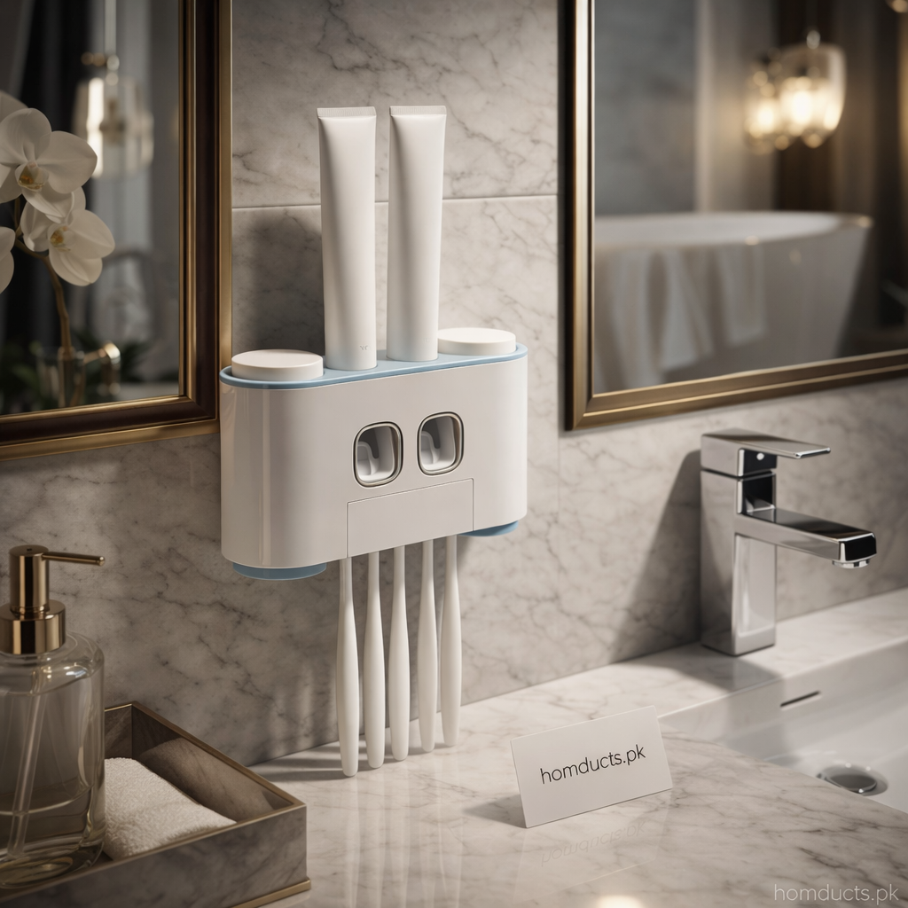 Wall Mounted Ecoco Toothpaste Dispenser and Toothbrush Holder – Automatic Bathroom Organizer Set