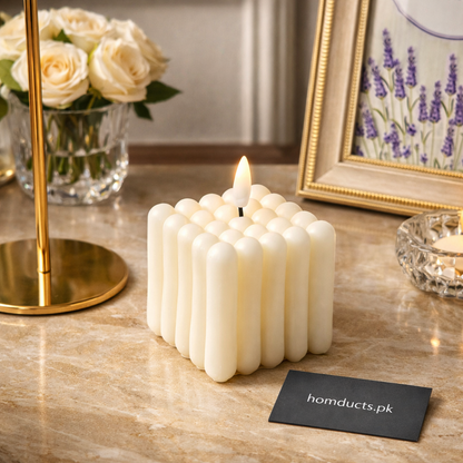 Luxury LED Bubble Cube Candle Set – Flameless Decorative Electric Candles for Home Décor & Ambient Lighting