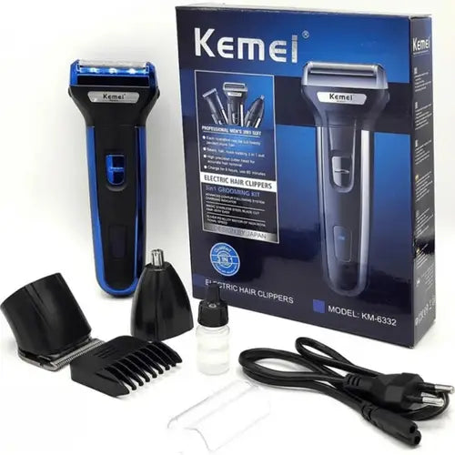 Kemei 3-in-1 Trimmer – Rechargeable Beard, Nose & Hair Grooming Kit in Pakistan
