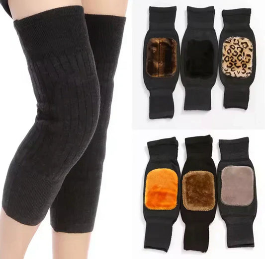 Premium Winter Fur Knee Warmers Pair, Soft Thermal Knee and Leg Protectors