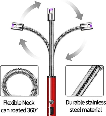 Premium USB Rechargeable Electric Arc Lighter, Flameless Plasma BBQ and Kitchen Lighter with 360° Rotation