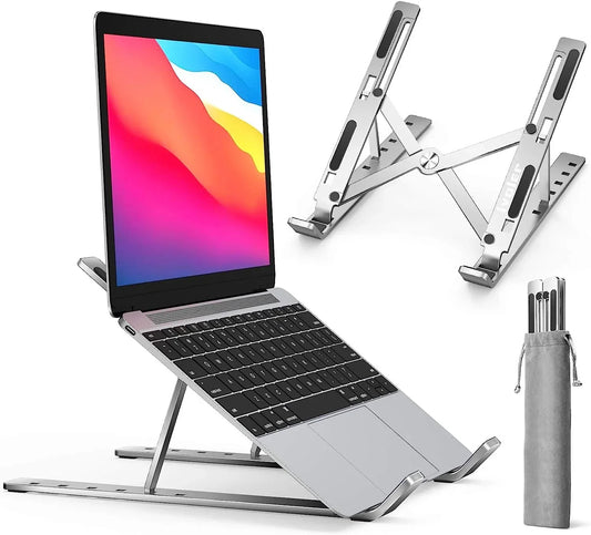 Premium Aluminum Adjustable and Foldable Laptop Stand for 9 to 15.6 Inch Devices