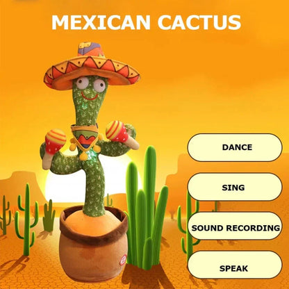 Lovely Talking Dancing Cactus Toy – Plush Recording, Singing & Twisting Kids Educational Toy