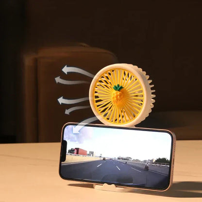 Multipurpose Mini Handheld USB Rechargeable Fan – Cute Fruit Design