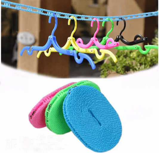 Portable Clothes Drying Rope – Adjustable Windproof Laundry Clothesline for Indoor & Outdoor Travel Use (5 Meter)