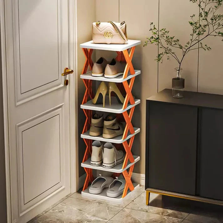 Premium Foldable X-Shape 5-Layer Shoe Rack – Space-Saving Organizer in Pakistan