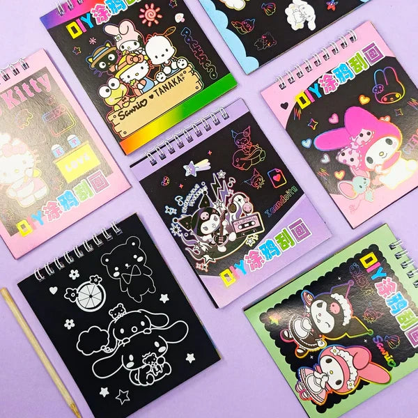 Sanrio Scratch Painting Magic Book – Creative Kids DIY Art Activity with Cartoon Characters