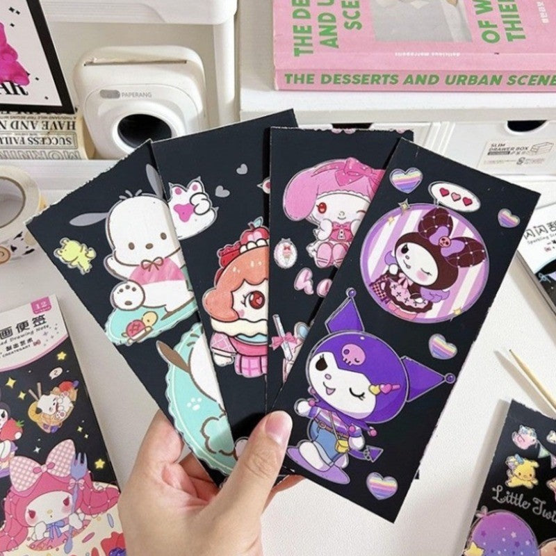 Sanrio Magic Multicolor Scratch Art Kit – DIY Painting Paper Book for Kids Creative Drawing & Educational Fun