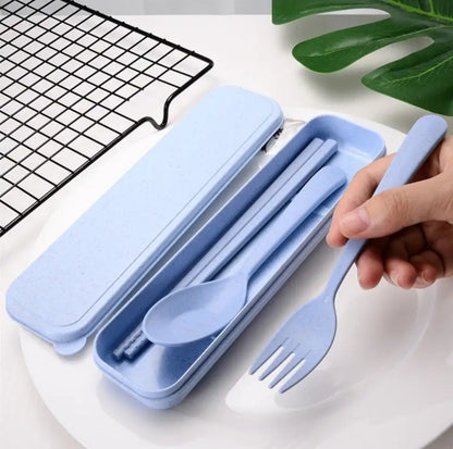 Eco-Friendly Travel Utensil Set with Storage Box – Lightweight Cutlery Kit