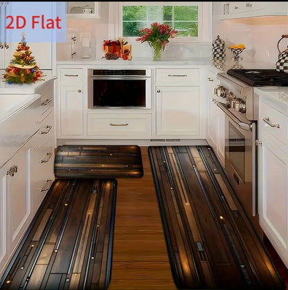 Luxury Anti-Fatigue Kitchen Floor Mat Set – Waterproof, Non-Slip, Oil-Resistant Comfort Rugs (2-Piece)