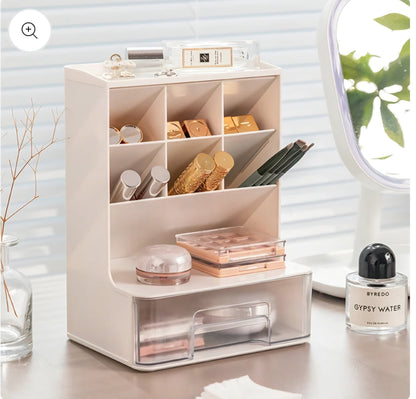 Luxury Multi-Compartment Makeup & Jewelry Organizer with Drawer