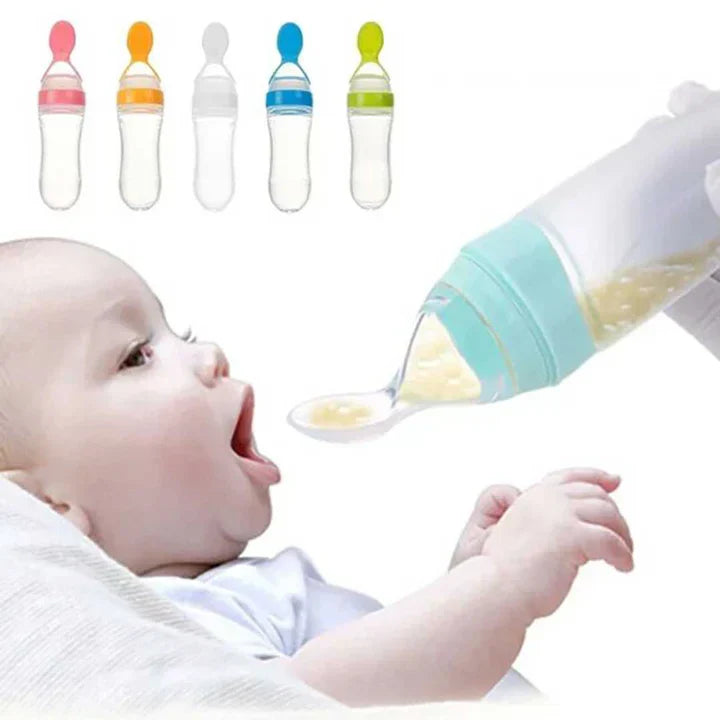 Baby Silicone Spoon Feeder – Soft Tip – Ideal for Cerelac & Purees