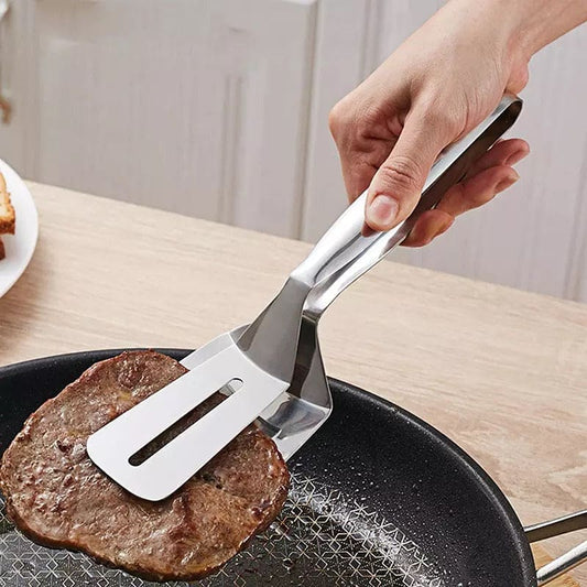 Stainless Steel Frying Spatula & Kitchen Serving Tong – Double-Sided Heat Resistant Cooking Tool