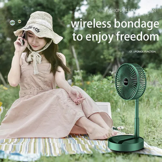 Folding Storage net red Rechargeable Mini Stand fan