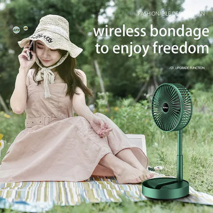 Folding Storage net red Rechargeable Mini Stand fan