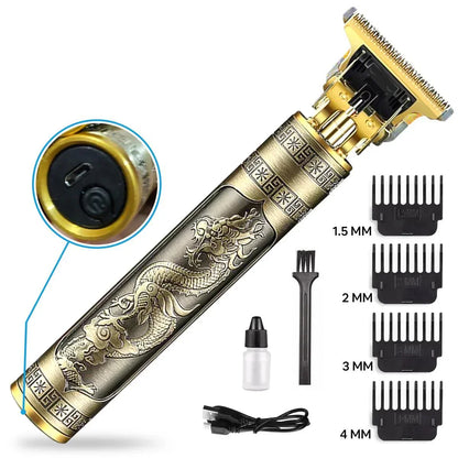 Vintage T9 Professional Trimmer – Rechargeable Dragon Style Electric Hair Clipper for Men in Pakistan