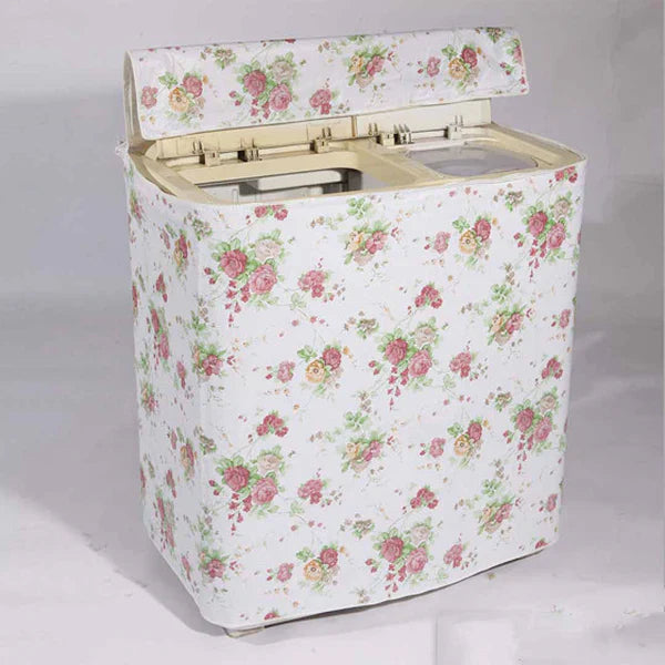 Premium Printed Waterproof and Dustproof Double Washing Machine Cover, Stylish and Durable Protection