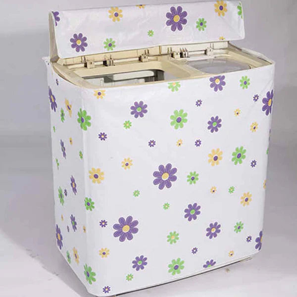 Premium Printed Waterproof and Dustproof Double Washing Machine Cover, Stylish and Durable Protection