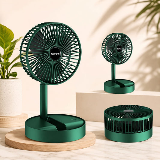 Folding Storage net red Rechargeable Mini Stand fan