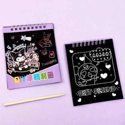Sanrio Scratch Painting Magic Book – Creative Kids DIY Art Activity with Cartoon Characters