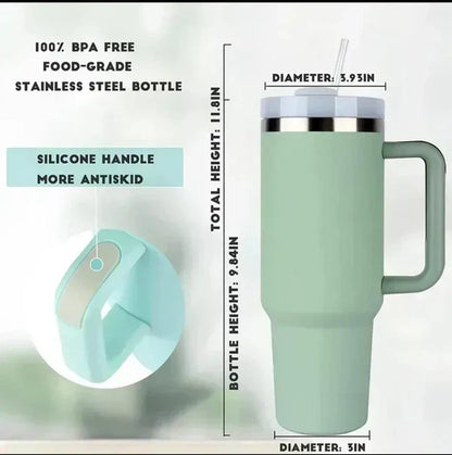 1200 ml Large Capacity Tumbler with Handle & Straw – Leak-Proof Water Bottle
