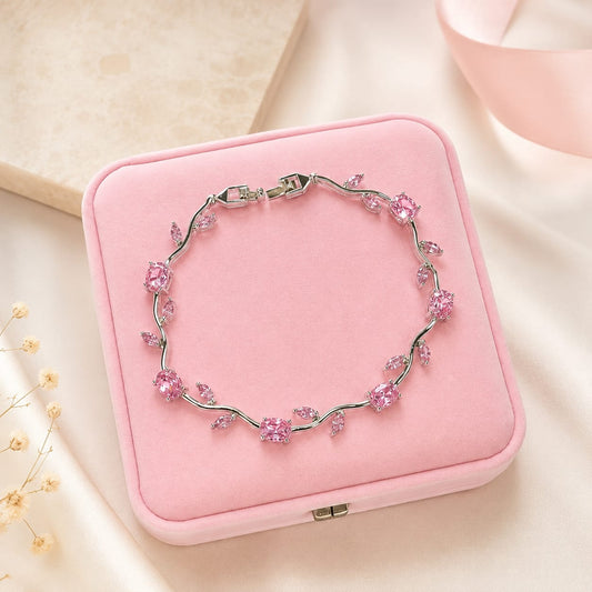 Luminous Design Crystal Stones Viral Tulip Bracelet for Girls/Women