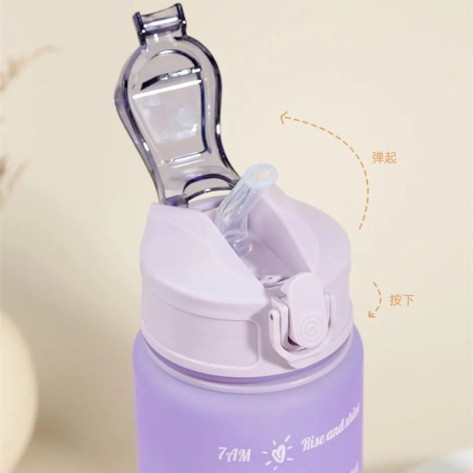 Premium Quality 900ML Portable Rainbow Motivational Water Bottle with Time Marker