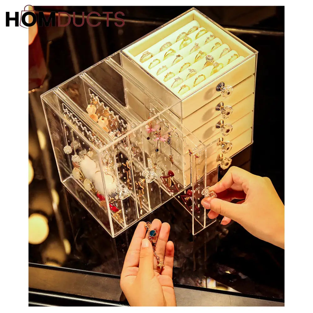 Acrylic 5+3 Drawer Jewelery Organiser