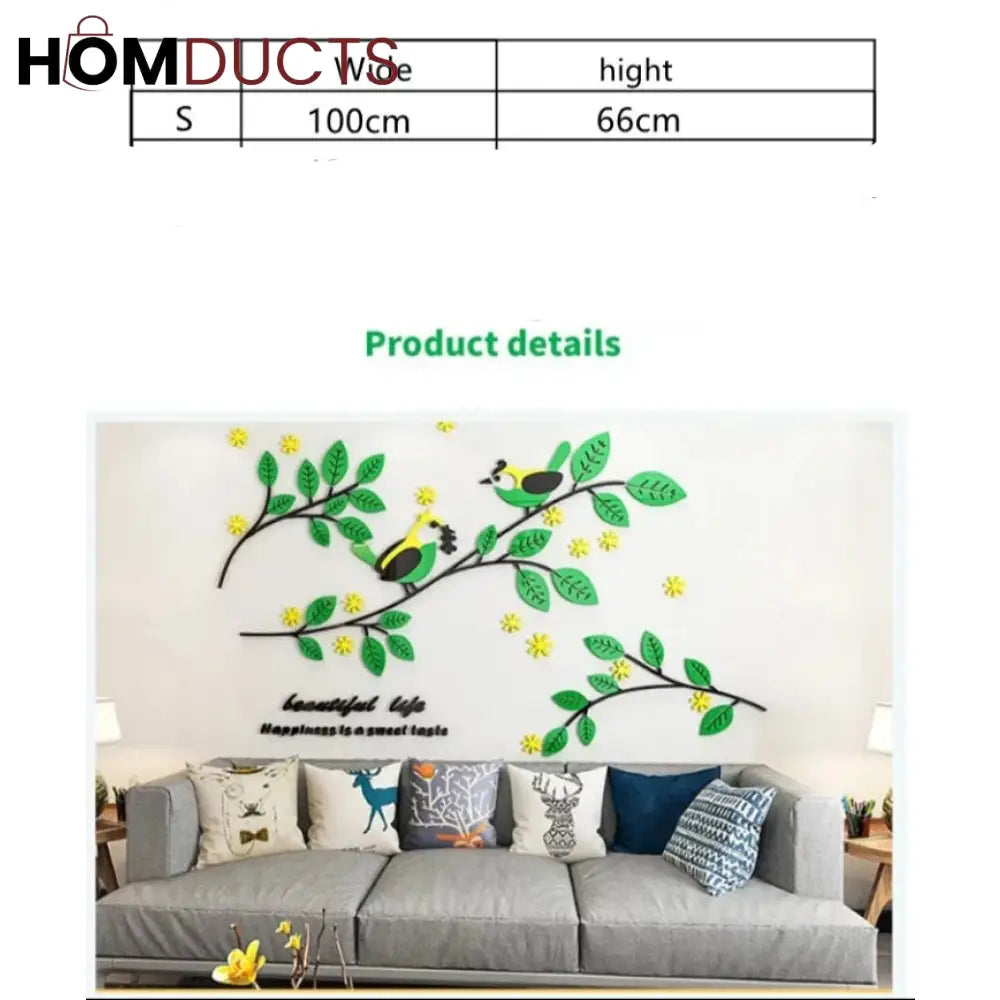 Acrylic Bird Style Walk Stickers