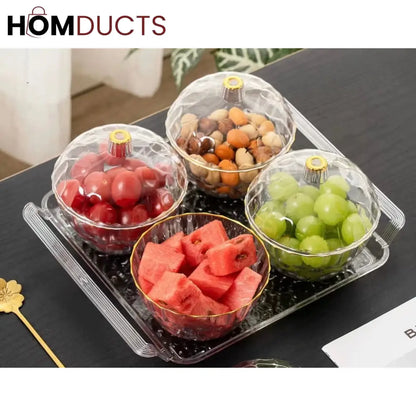 Acrylic Candy Storage Containers with Lids - 4 Piece Set for Snacks & Desserts