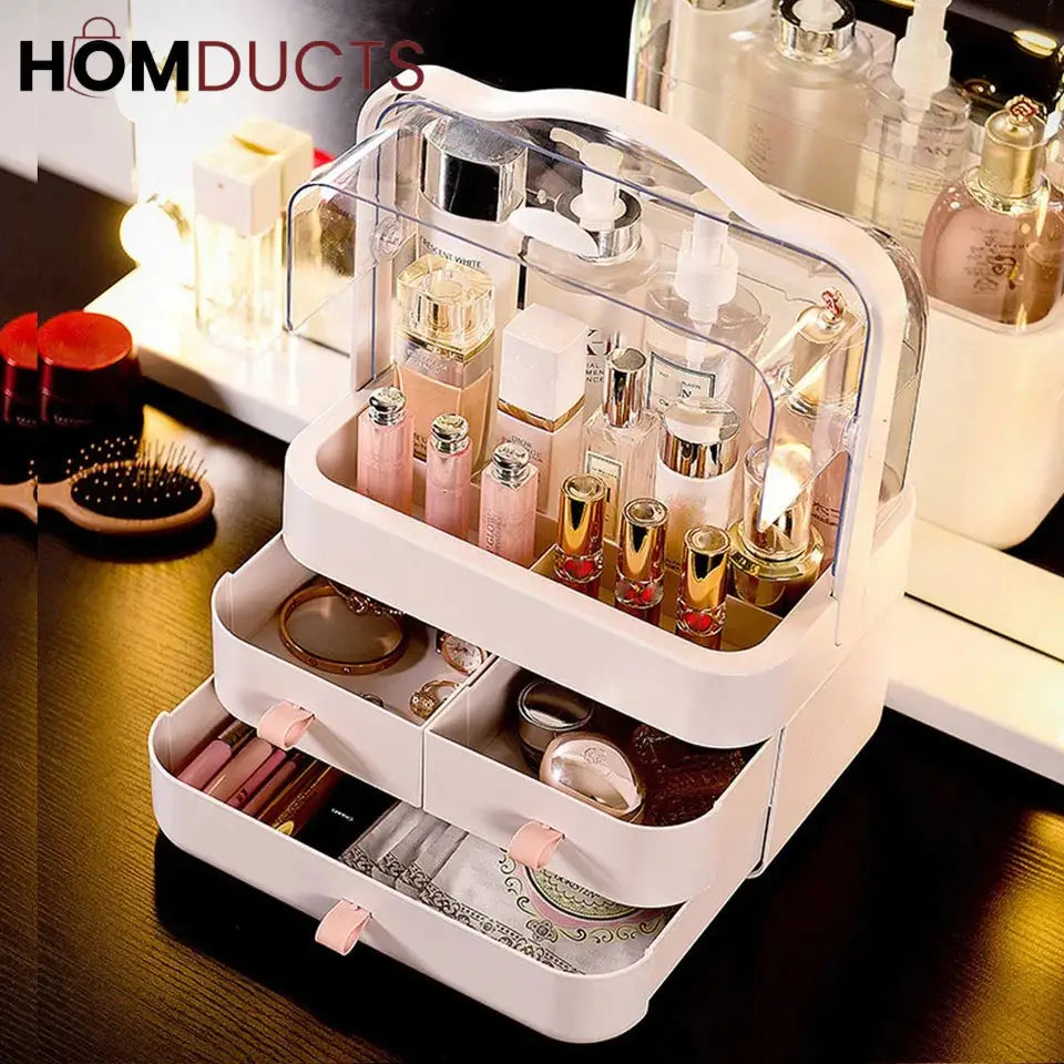 Acrylic Double Door Cosmetic Organizer