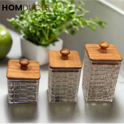 Acrylic Jar With Wooden Cap