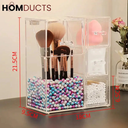 Acrylic Makeup Brush Organiser With Drawer