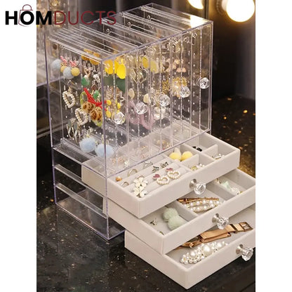 Acrylic Transparent Jewelry Organizer With Drawer