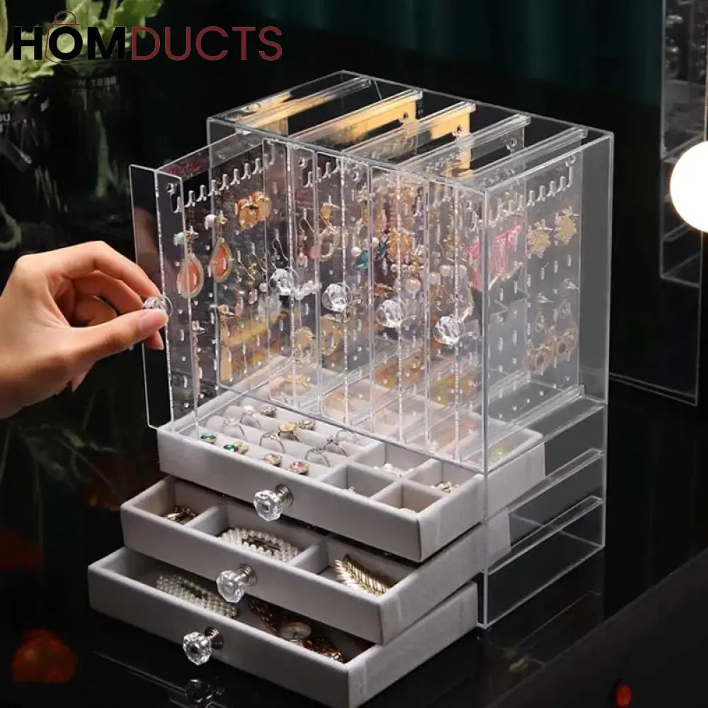 Acrylic Transparent Jewelry Organizer With Drawer