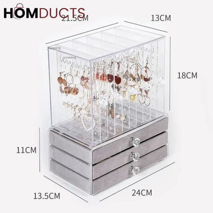 Acrylic Transparent Jewelry Organizer With Drawer