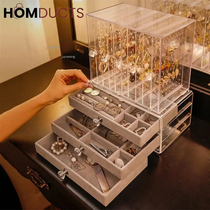 Acrylic Transparent Jewelry Organizer With Drawer