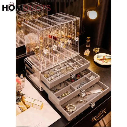 Acrylic Transparent Jewelry Organizer With Drawer