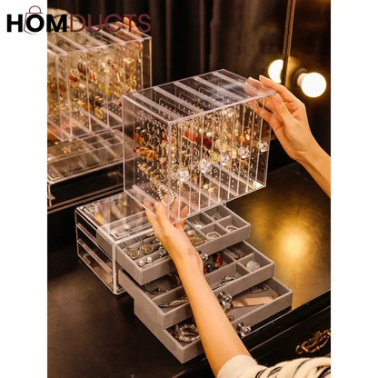 Acrylic Transparent Jewelry Organizer With Drawer