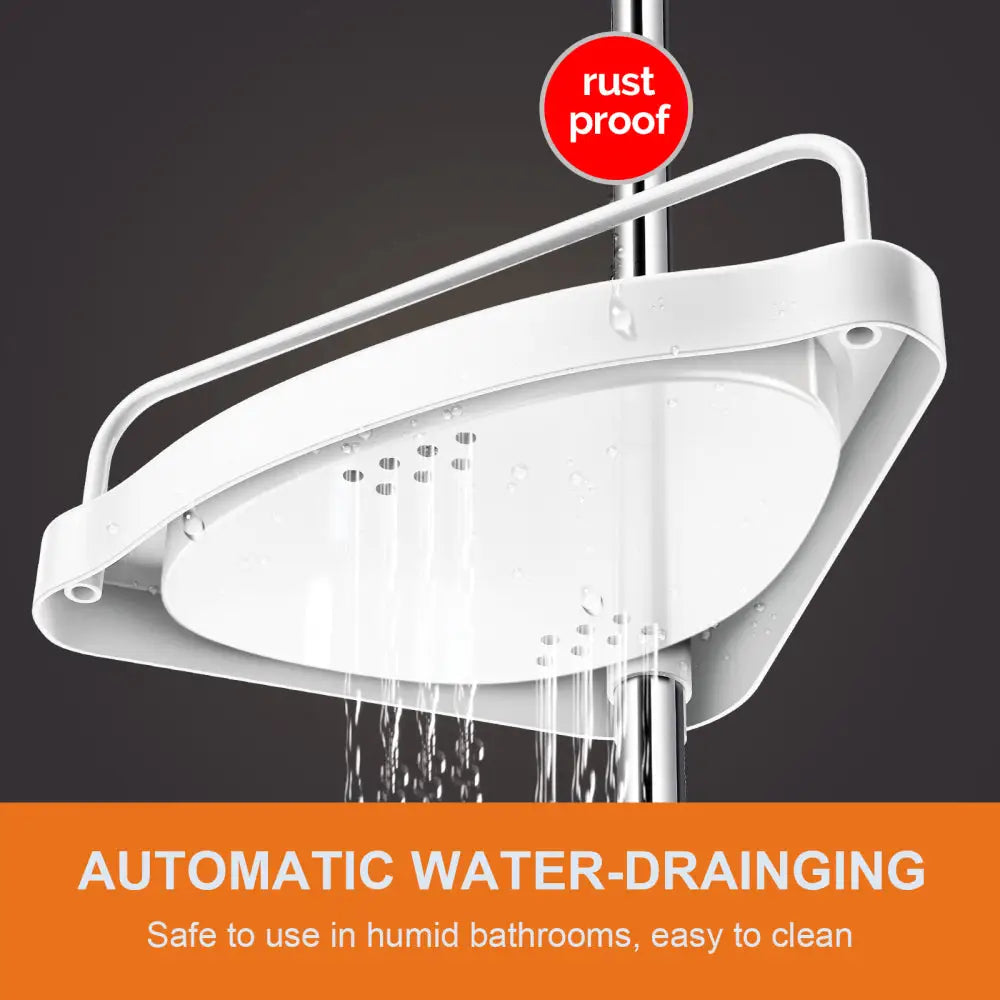 Adjustable Corner Shower Caddy with 4 Tiers – Tension Pole Bathroom Organizer Shelf for Shampoo, Soap & Toiletries Storage