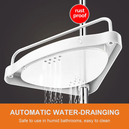 Adjustable Corner Shower Caddy with 4 Tiers – Tension Pole Bathroom Organizer Shelf for Shampoo, Soap & Toiletries Storage