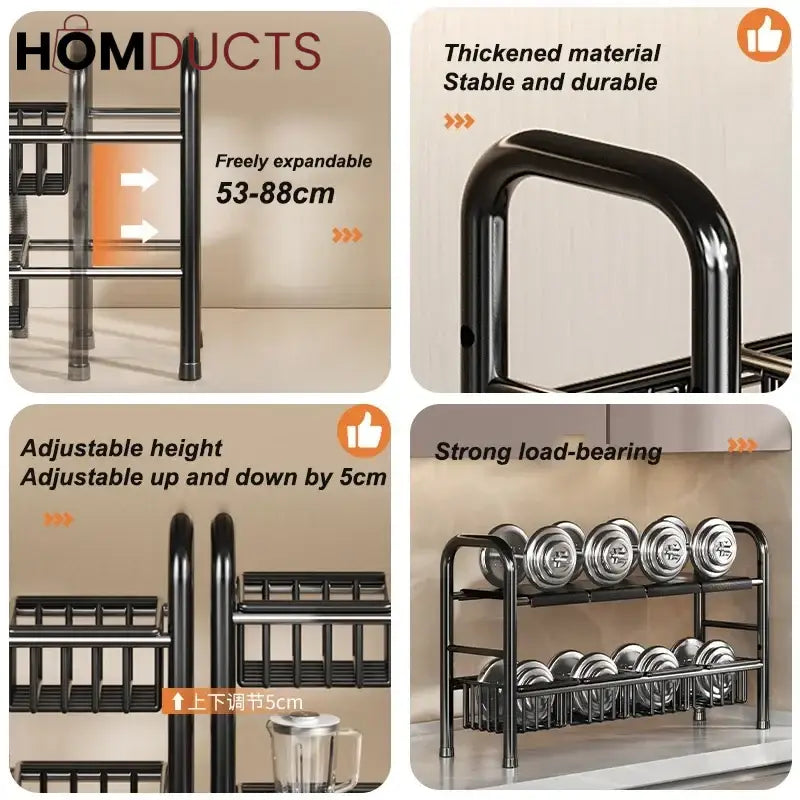 Adjustable Under Sink Pot Rack - Maximize Kitchen Storage