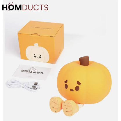 Adorable Pumpkin Silicone LED Night Light - USB Rechargeable & Touch Control